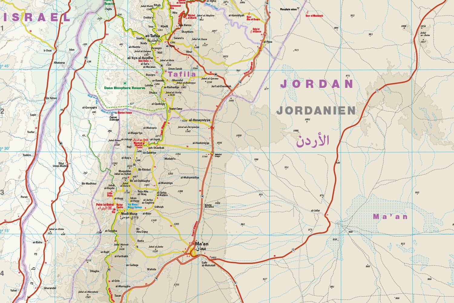 Carte routière - Jordanie | Reise Know How carte routière Reise Know-How