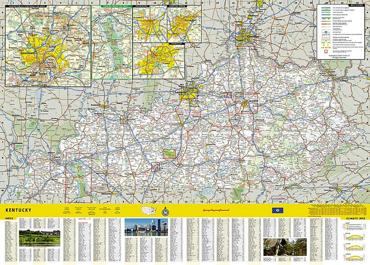 Carte routière - Kentucky | National Geographic carte pliée National Geographic 