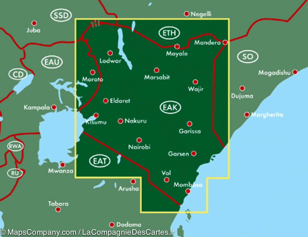 Carte routière - Kenya | Freytag & Berndt carte routière Freytag & Berndt