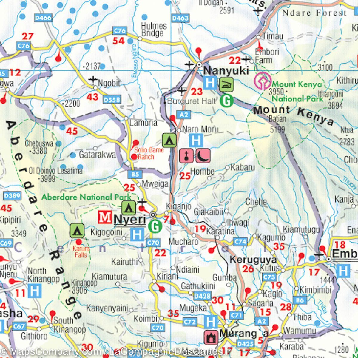 Carte routière - Kenya | Freytag & Berndt carte routière Freytag & Berndt