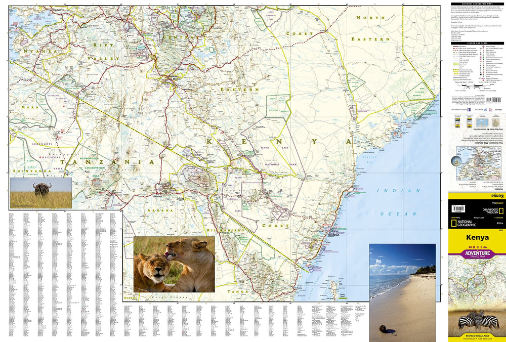 Carte routière - Kenya | National Geographic carte pliée National Geographic 