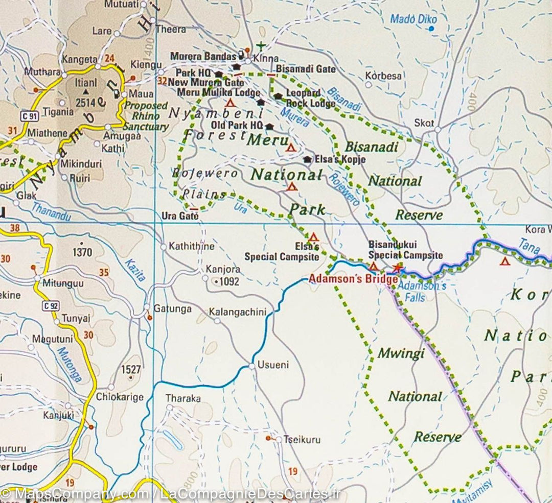 Carte routière du Kenya | Reise Know How - La Compagnie des Cartes