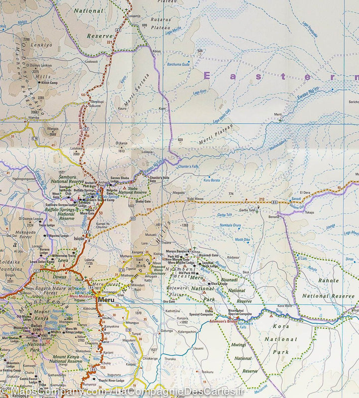 Carte routière du Kenya | Reise Know How - La Compagnie des Cartes