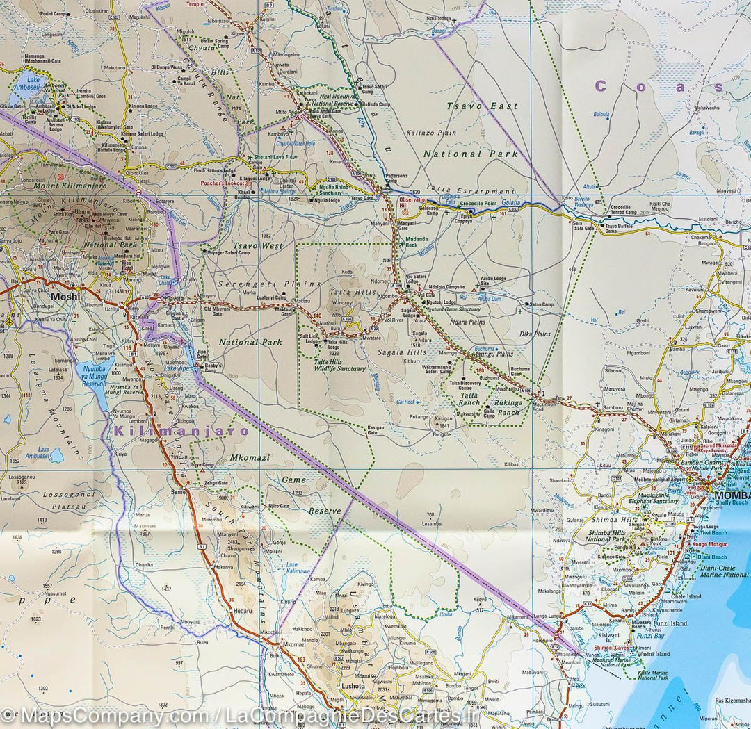 Carte routière du Kenya | Reise Know How - La Compagnie des Cartes
