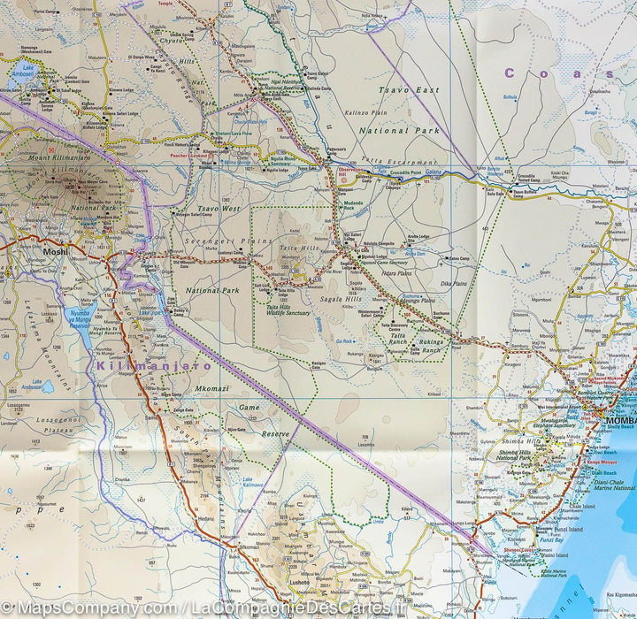 Carte routière du Kenya | Reise Know How - La Compagnie des Cartes