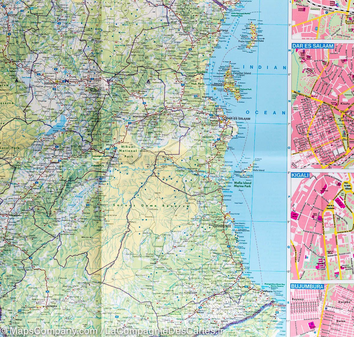 Carte routière - Kenya, Tanzanie & Ouganda | Freytag & Berndt carte routière Freytag & Berndt