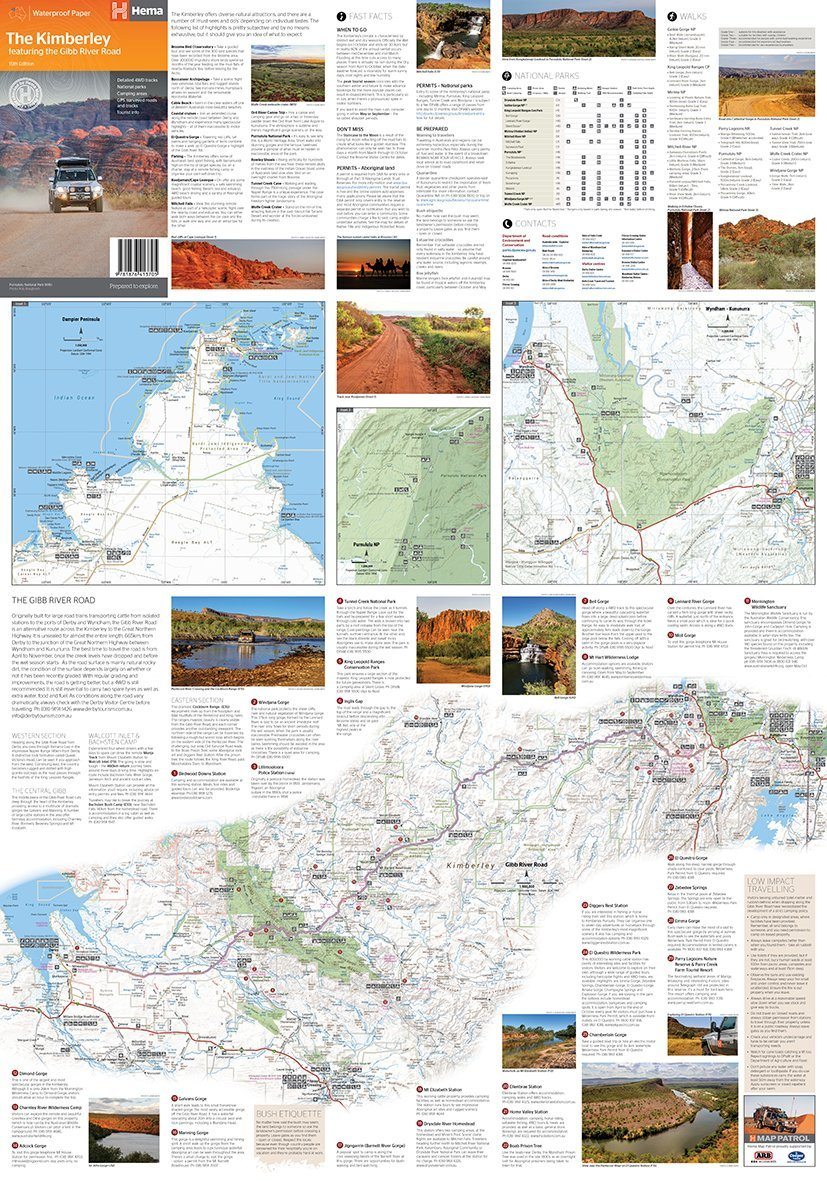 Carte routière - Kimberley, Gibb River Road (Australie Occidentale) | Hema Maps carte routière Hema Maps