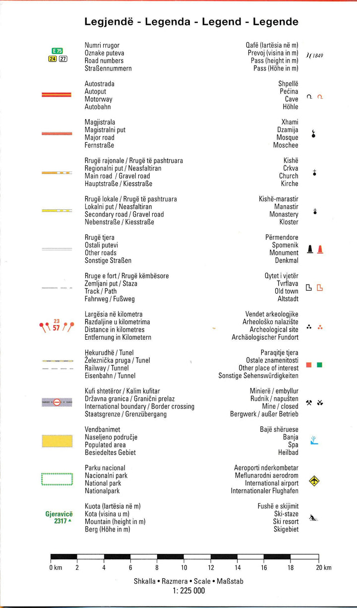 Carte routière - Kosovo | Huber carte pliée Huber 