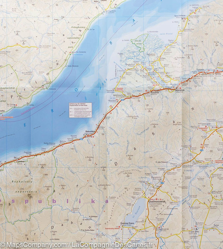 Carte routière du Lac Baïkal | Reise Know How - La Compagnie des Cartes