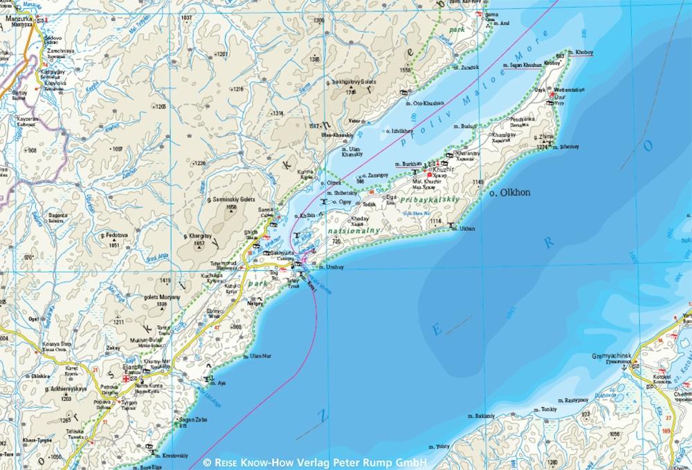 Carte routière du Lac Baïkal | Reise Know How - La Compagnie des Cartes