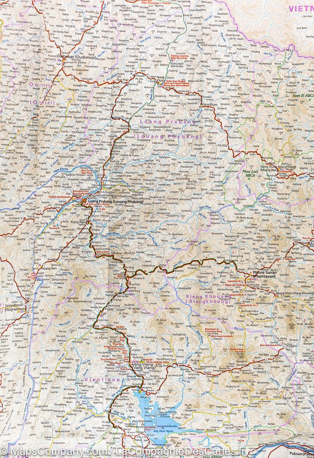 Carte routière du Laos | Reise Know How - La Compagnie des Cartes