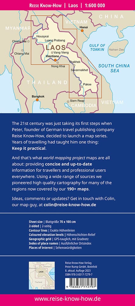 Carte routière - Laos | Reise Know How carte routière Reise Know-How