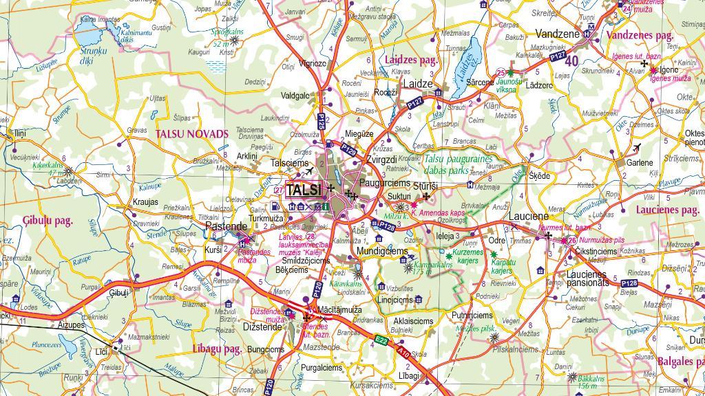 Carte routière - Lettonie Nord-Ouest - Ziemelkurzeme | Jana Seta carte routière Jana Seta