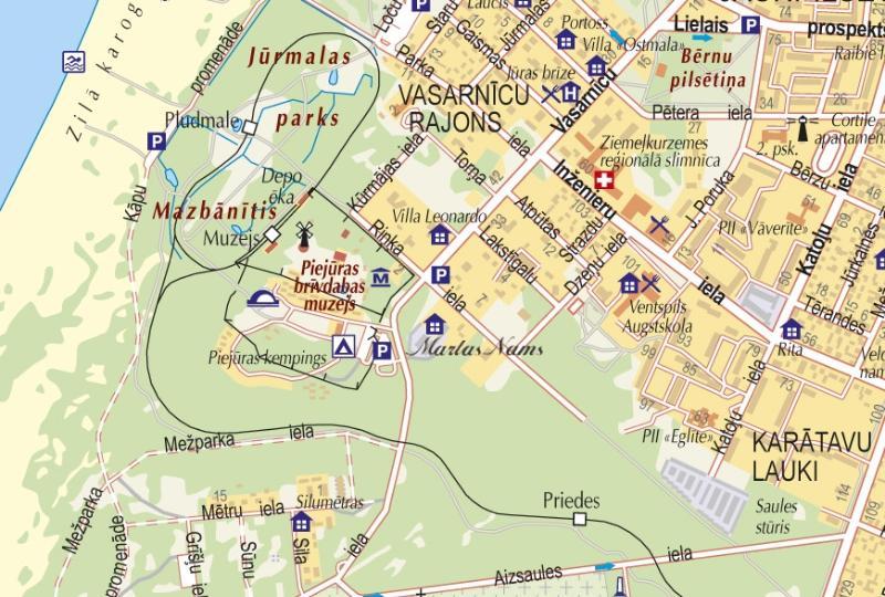 Carte routière - Lettonie Nord-Ouest - Ziemelkurzeme | Jana Seta carte routière Jana Seta