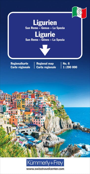 Carte routière - Ligurie | Kümmerly & Frey carte pliée Kümmerly & Frey 