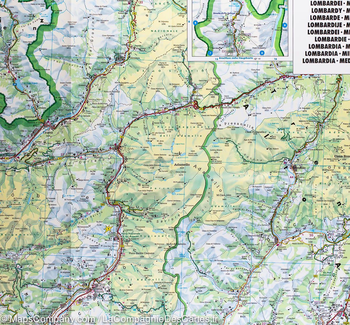 Carte routière & cycliste - Lombardie (Italie) | Freytag & Berndt carte routière Freytag & Berndt