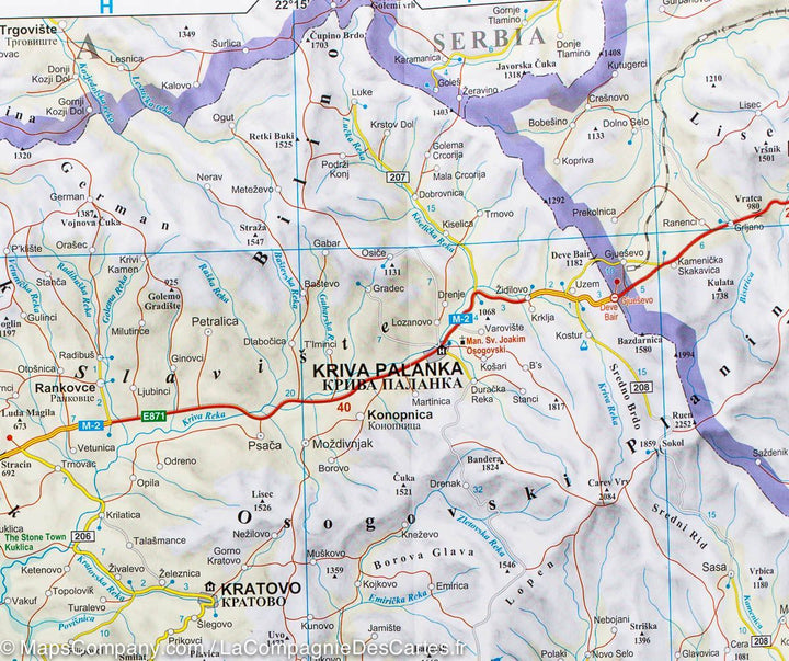Carte routière &#8211; Macédoine | Gizi Map - La Compagnie des Cartes
