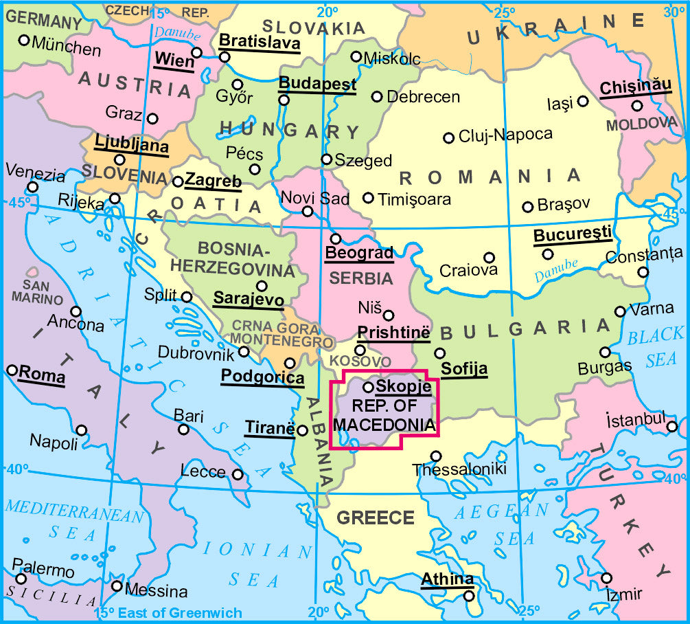 Carte routière - République de Macédoine | Gizi Map carte routière Gizi Map Default Title