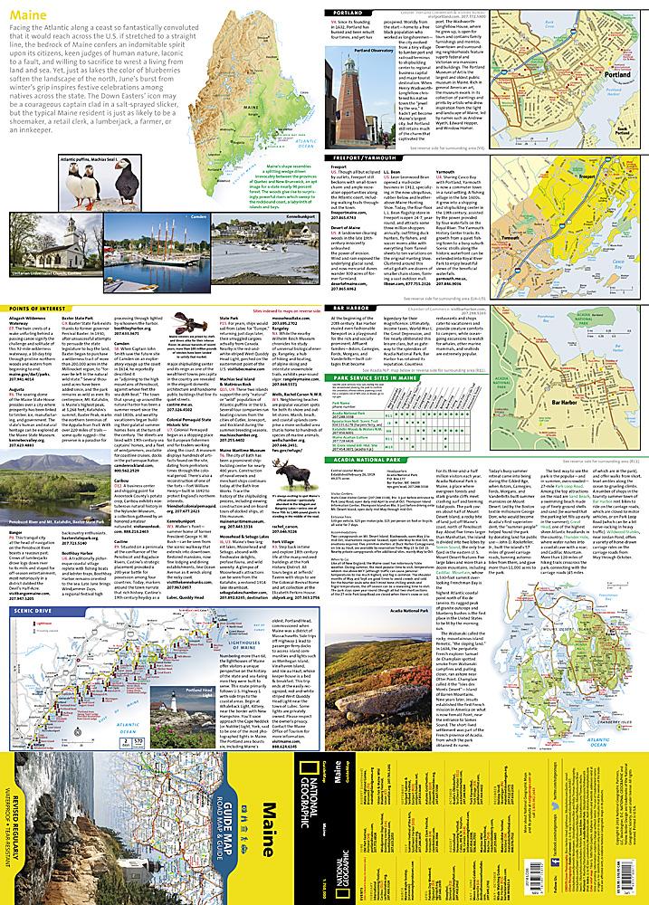 Carte routière - Maine | National Geographic carte routière National Geographic