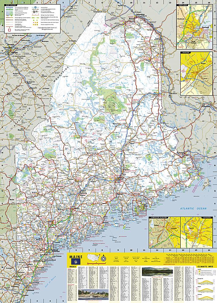 Carte routière - Maine | National Geographic carte pliée National Geographic 