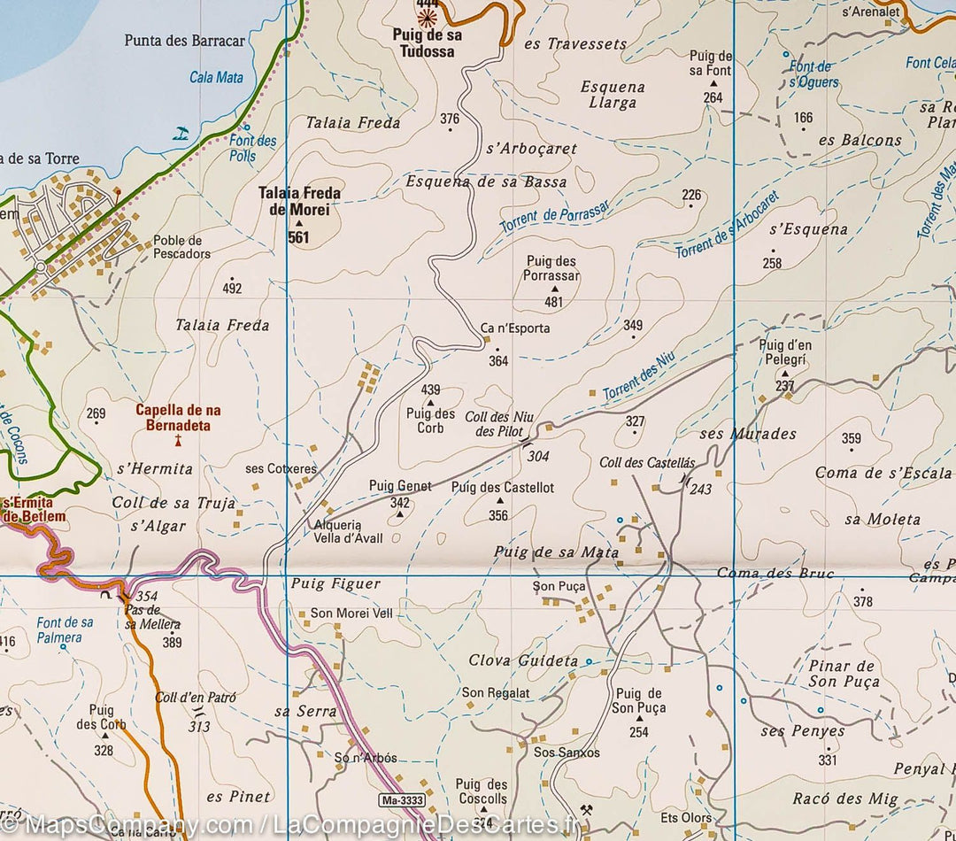 Carte routière de l'est de l'île de Majorque (Baléares) | Reise Know How - La Compagnie des Cartes