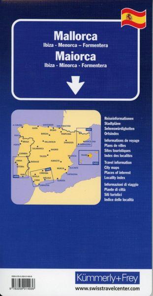 Carte routière - Majorque, Ibiza, Minorque, Formentera | Kümmerly & Frey carte routière Kümmerly & Frey