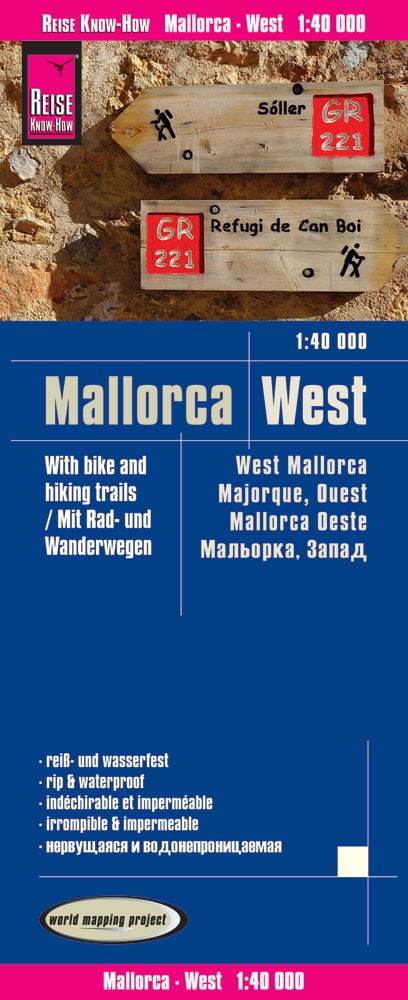 Carte routière de l'ouest de Majorque (Baléares) | Reise Know How - La Compagnie des Cartes