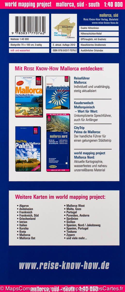 Carte routière - Majorque Sud (Baléares) | Reise Know How carte routière Reise Know-How
