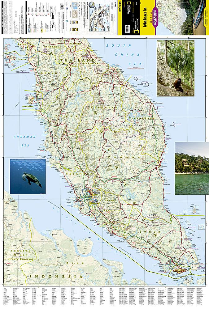 Carte routière - Malaisie | National Geographic carte pliée National Geographic 