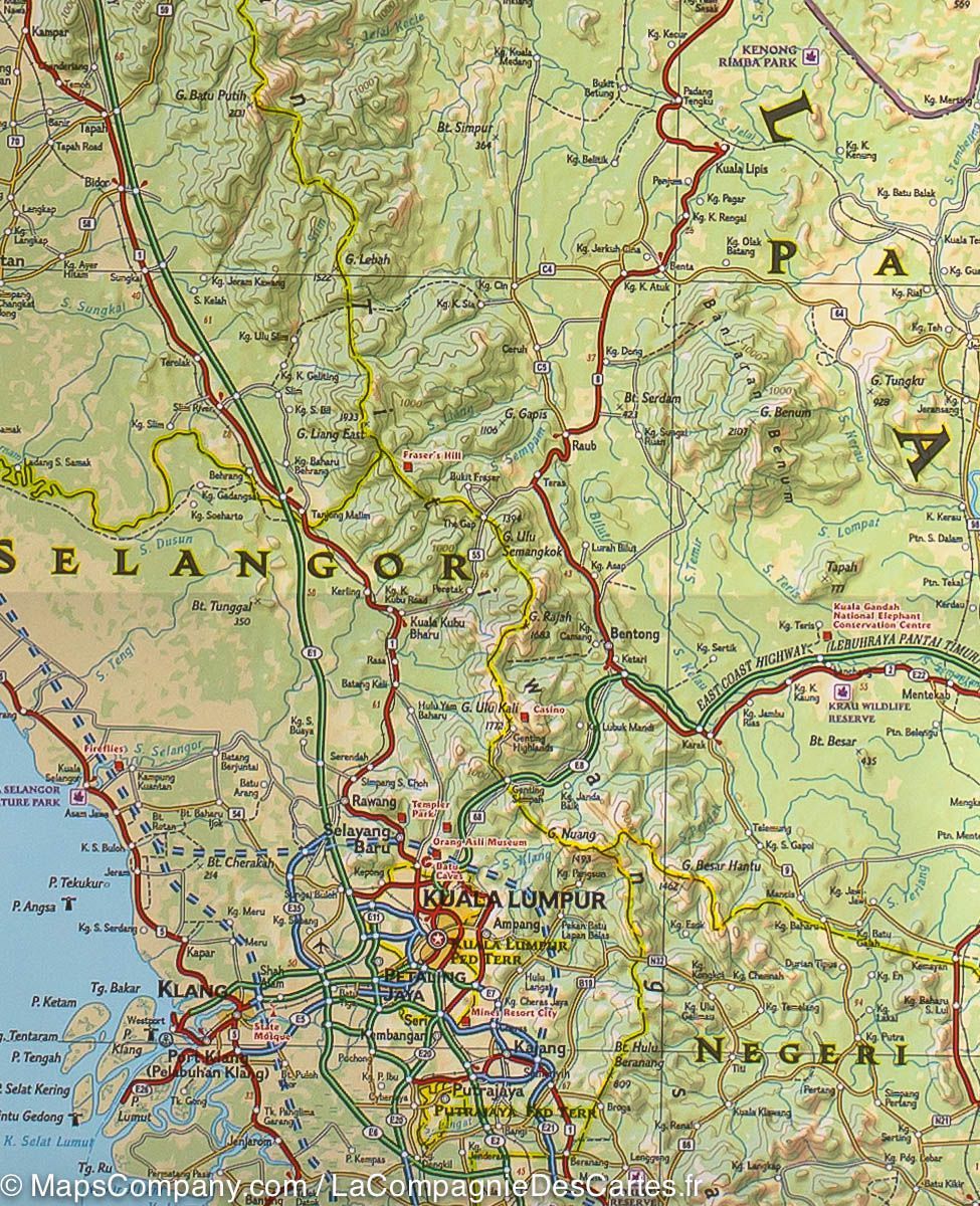 Carte routière - Malaisie | National Geographic carte routière National Geographic