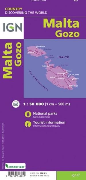 Carte routière - Malte & Gozo | IGN carte pliée IGN 