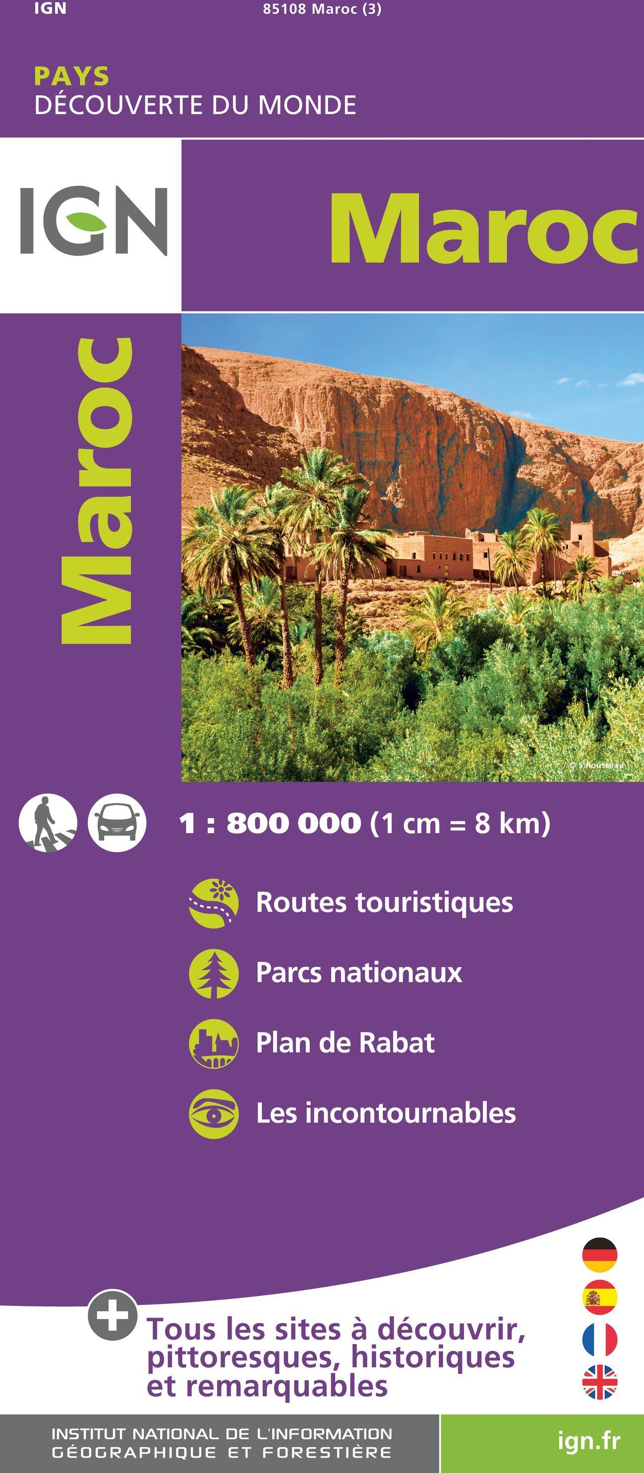 Carte routière - Maroc | IGN carte routière IGN Default Title