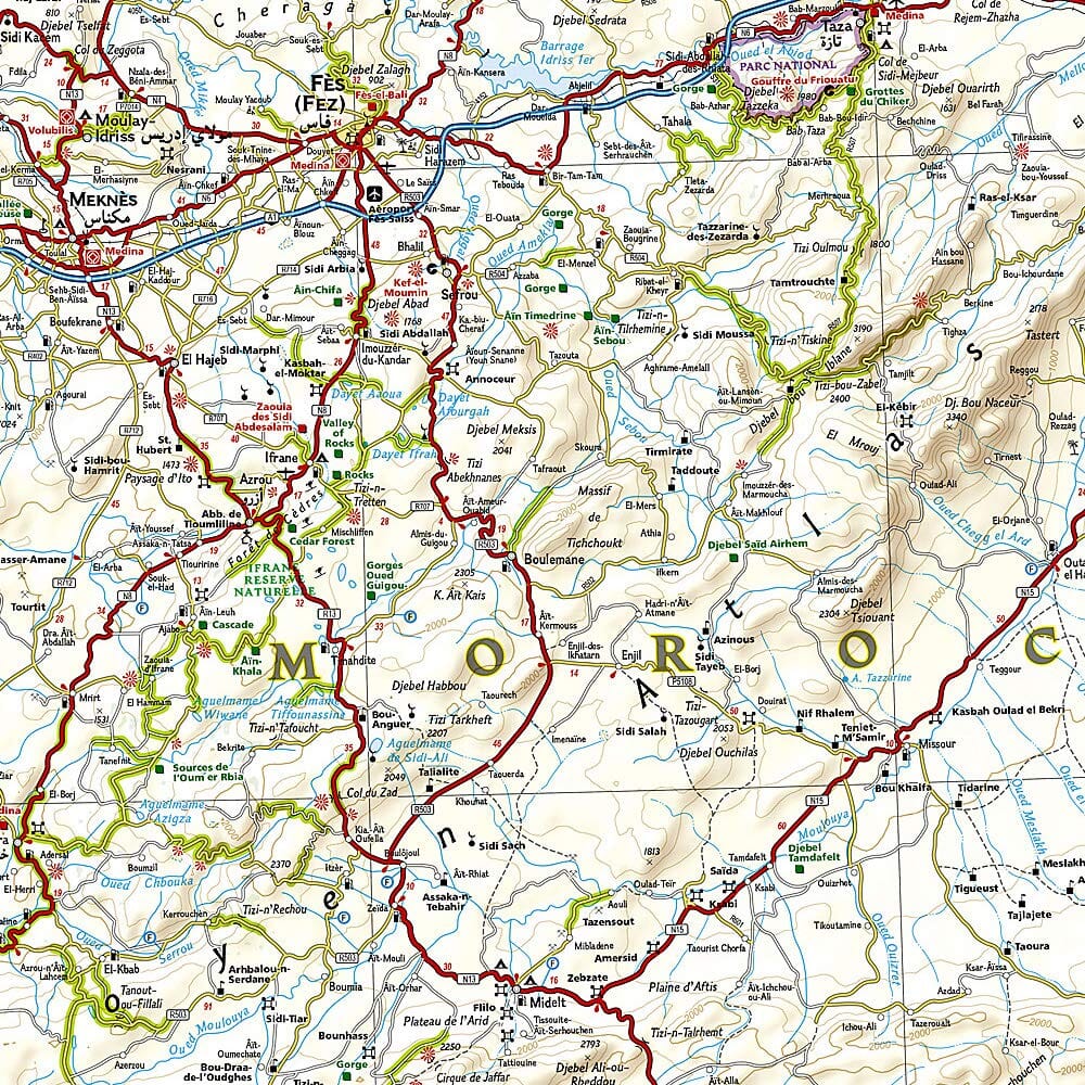 Carte routière - Maroc | National Geographic carte routière National Geographic