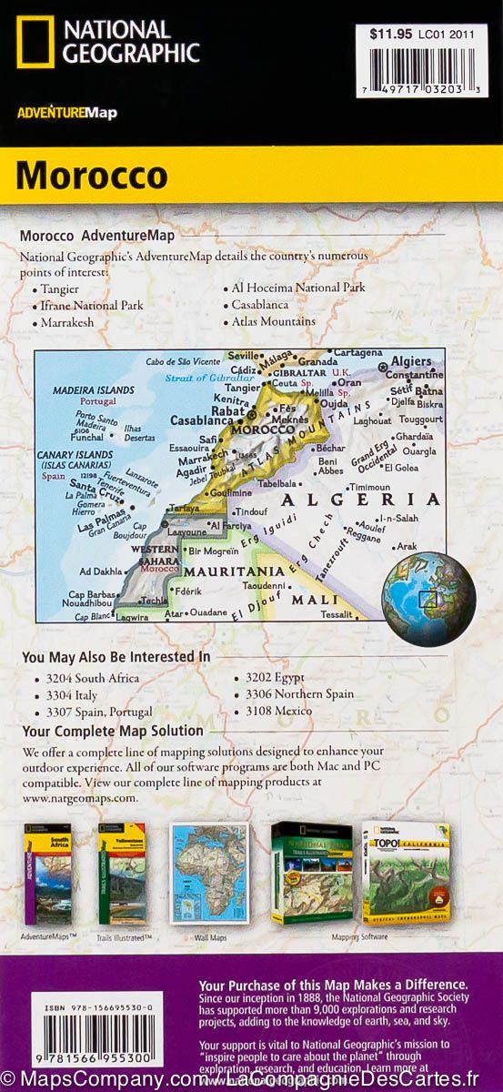 Carte routière - Maroc | National Geographic carte routière National Geographic