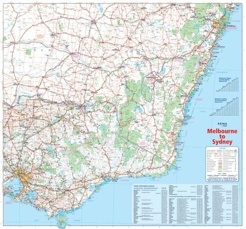 Carte routière - Melbourne à Sydney (Australie) | Hema Maps carte routière Hema Maps