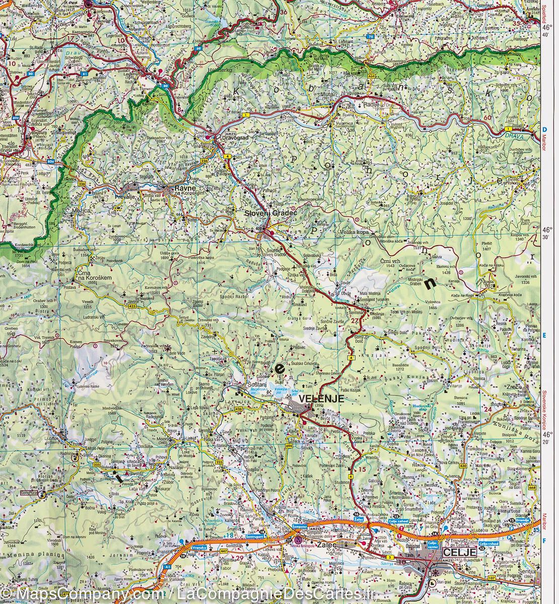 Carte routière - Carinthie & Mer Adriatique Nord (Italie, Autriche, Slovénie) | Freytag & Berndt carte routière Freytag & Berndt