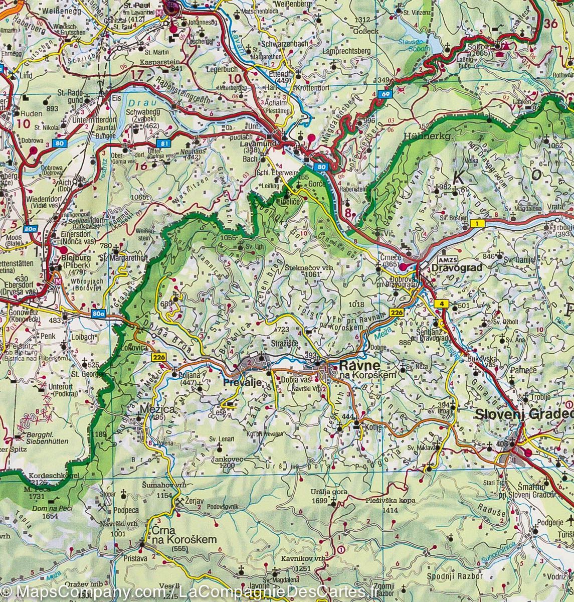 Carte routière - Carinthie & Mer Adriatique Nord (Italie, Autriche, Slovénie) | Freytag & Berndt carte routière Freytag & Berndt