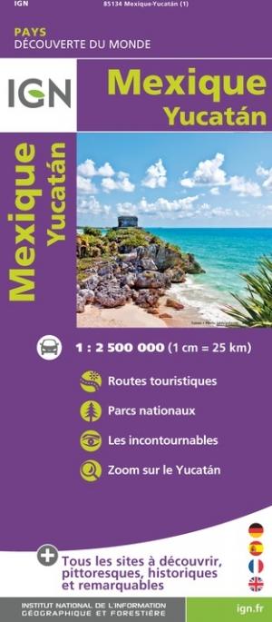 Carte routière - Mexique, incluant le Yucatan | IGN carte routière IGN