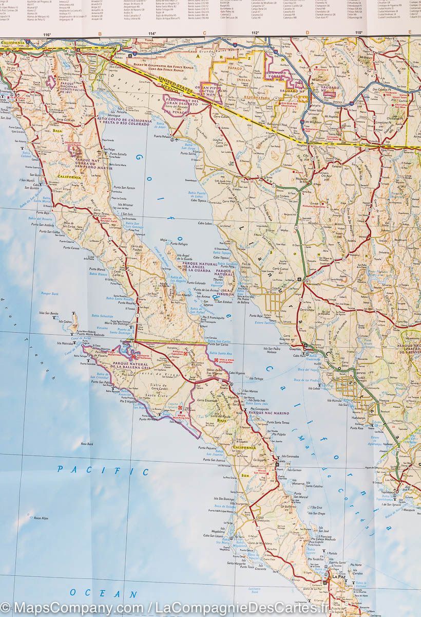 Carte routière - Mexique | National Geographic carte routière National Geographic