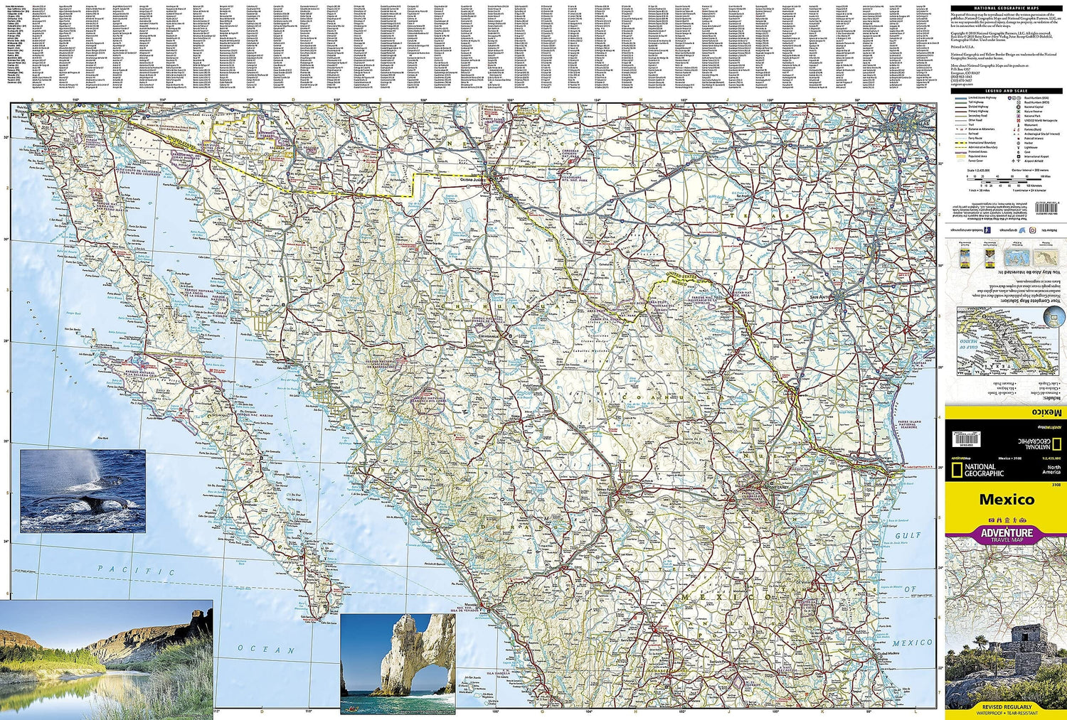 Carte routière - Mexique | National Geographic carte routière National Geographic