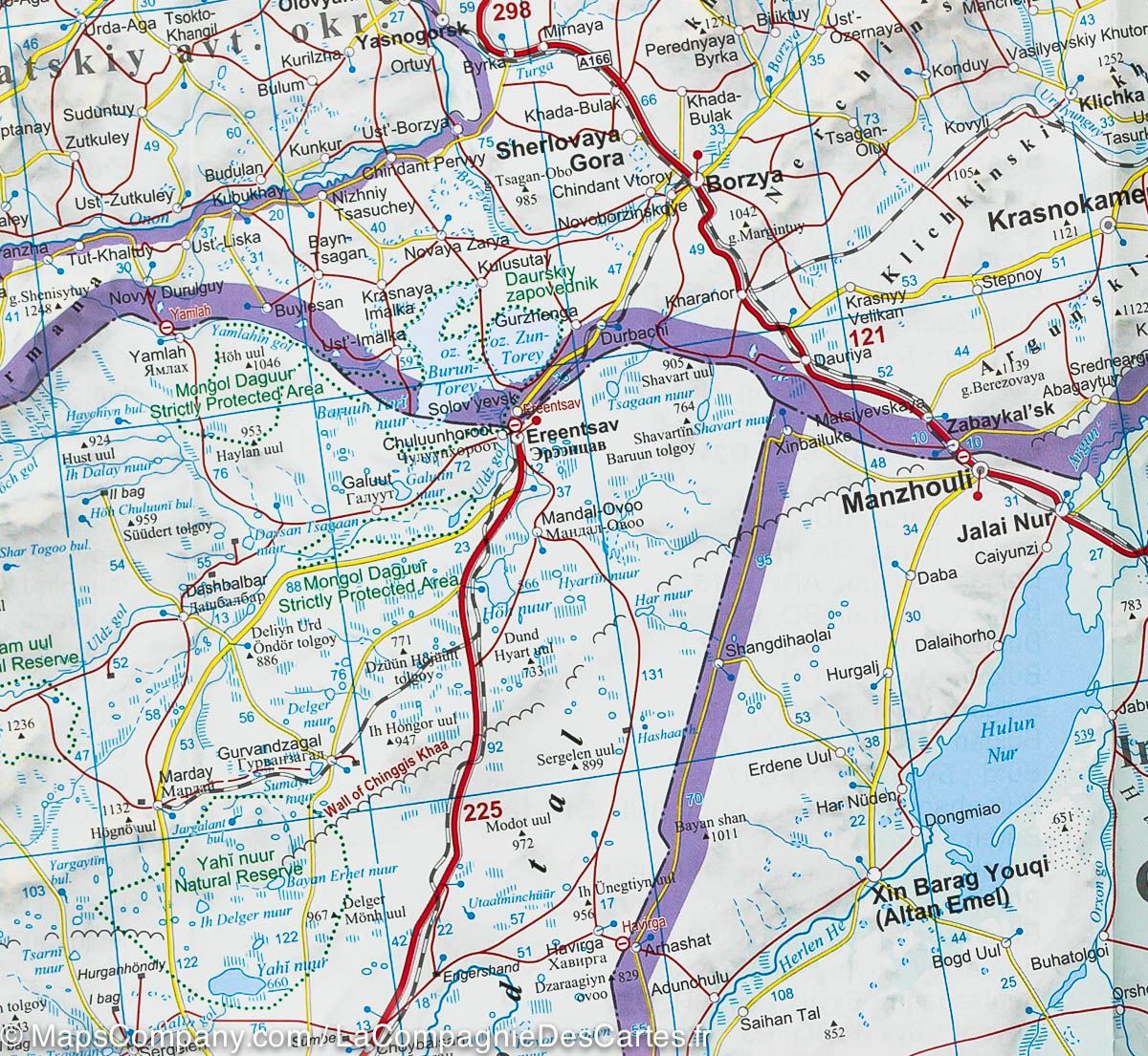 Carte routière - Mongolie | Gizi Map carte routière Gizi Map