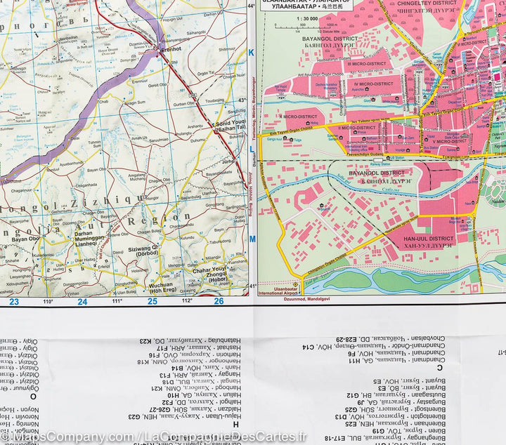 Carte routière - Mongolie | Gizi Map carte pliée Gizi Map 
