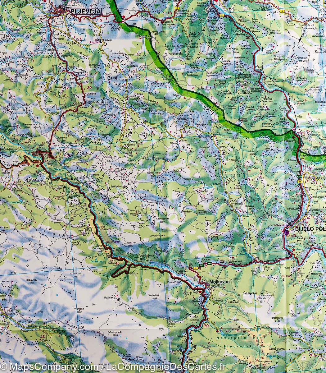 Carte routière du Monténégro | Freytag &amp; Berndt - La Compagnie des Cartes