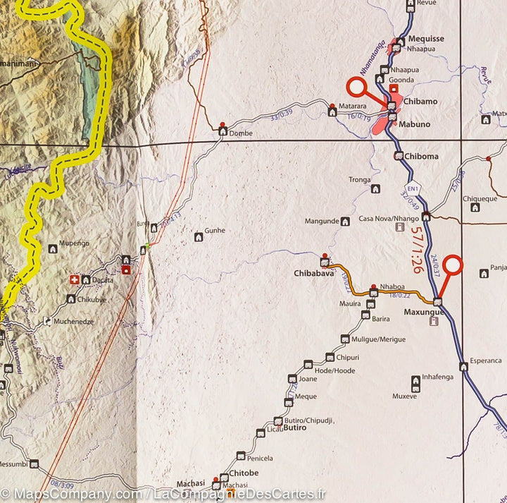 Carte routière - Mozambique et Malawi | Tracks4Africa carte pliée Tracks4Africa 