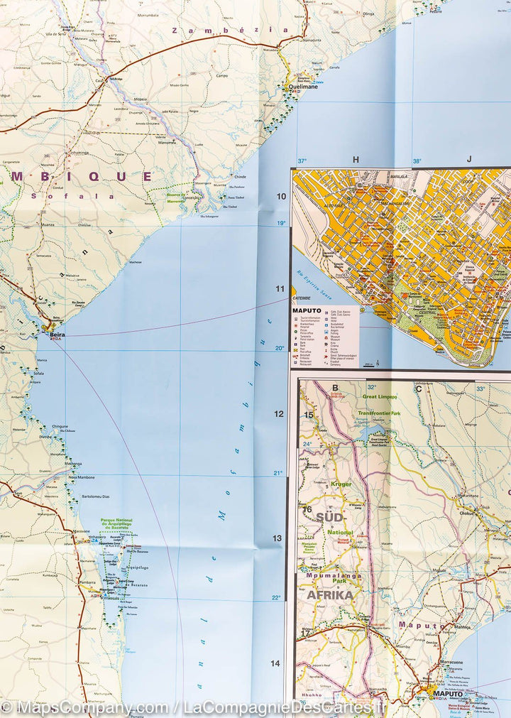 Carte routière du Mozambique & Malawi | Reise Know How - La Compagnie des Cartes