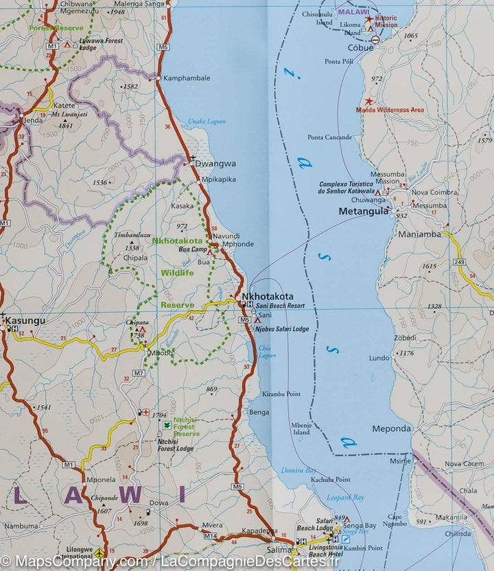 Carte routière du Mozambique & Malawi | Reise Know How - La Compagnie des Cartes