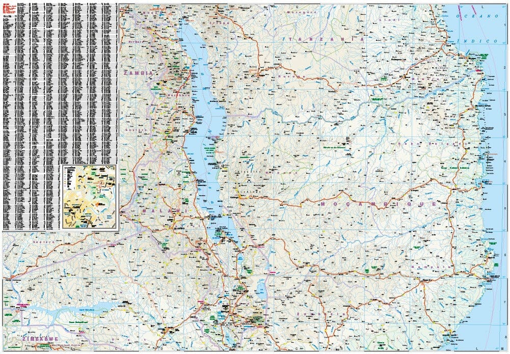 Carte routière - Mozambique & Malawi | Reise Know How carte routière Reise Know-How