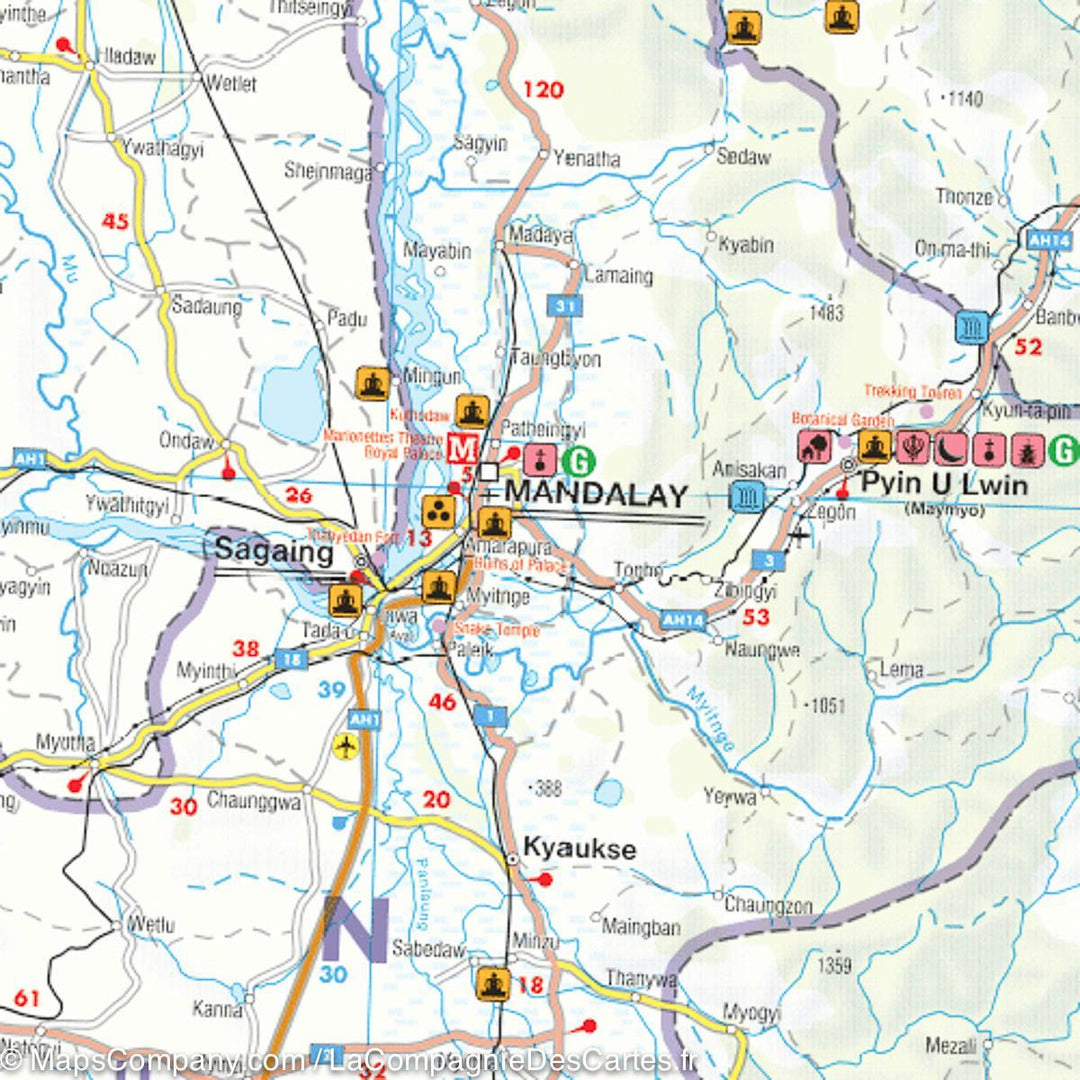 Carte routière - Myanmar (Birmanie) | Freytag & Berndt carte pliée Freytag & Berndt 