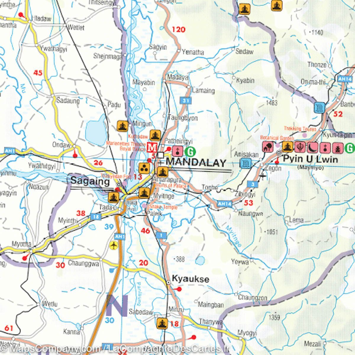 Carte routière - Myanmar (Birmanie) | Freytag & Berndt carte routière Freytag & Berndt