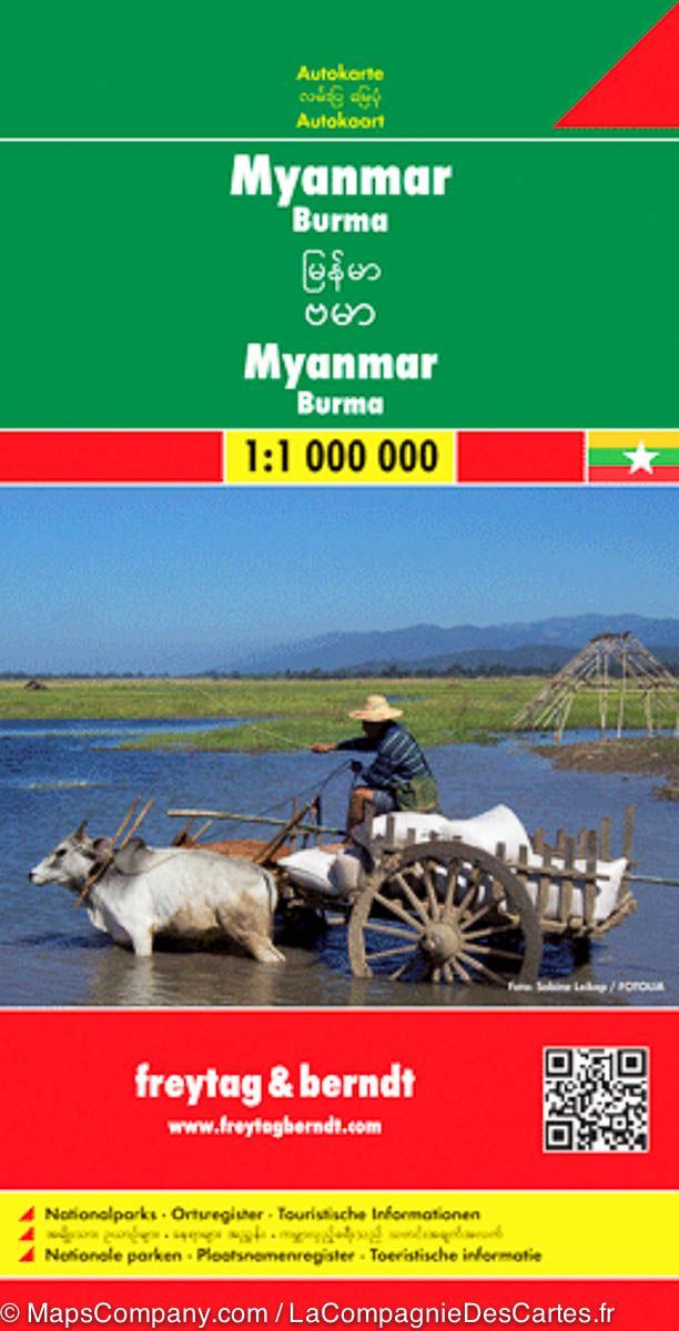 Carte routière - Myanmar (Birmanie) | Freytag & Berndt carte routière Freytag & Berndt